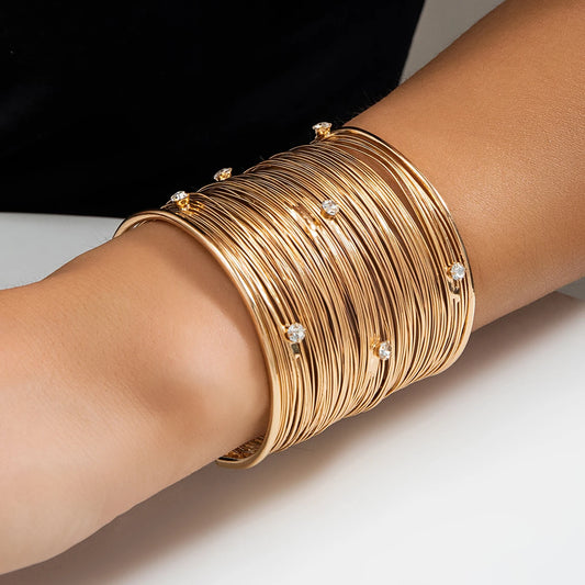 Multilayer Metal Wire Cuff Bracelet