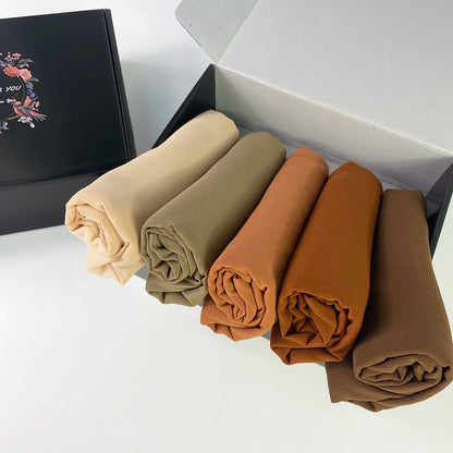 Elegance Chiffon Hijab Set - Shades of Brown