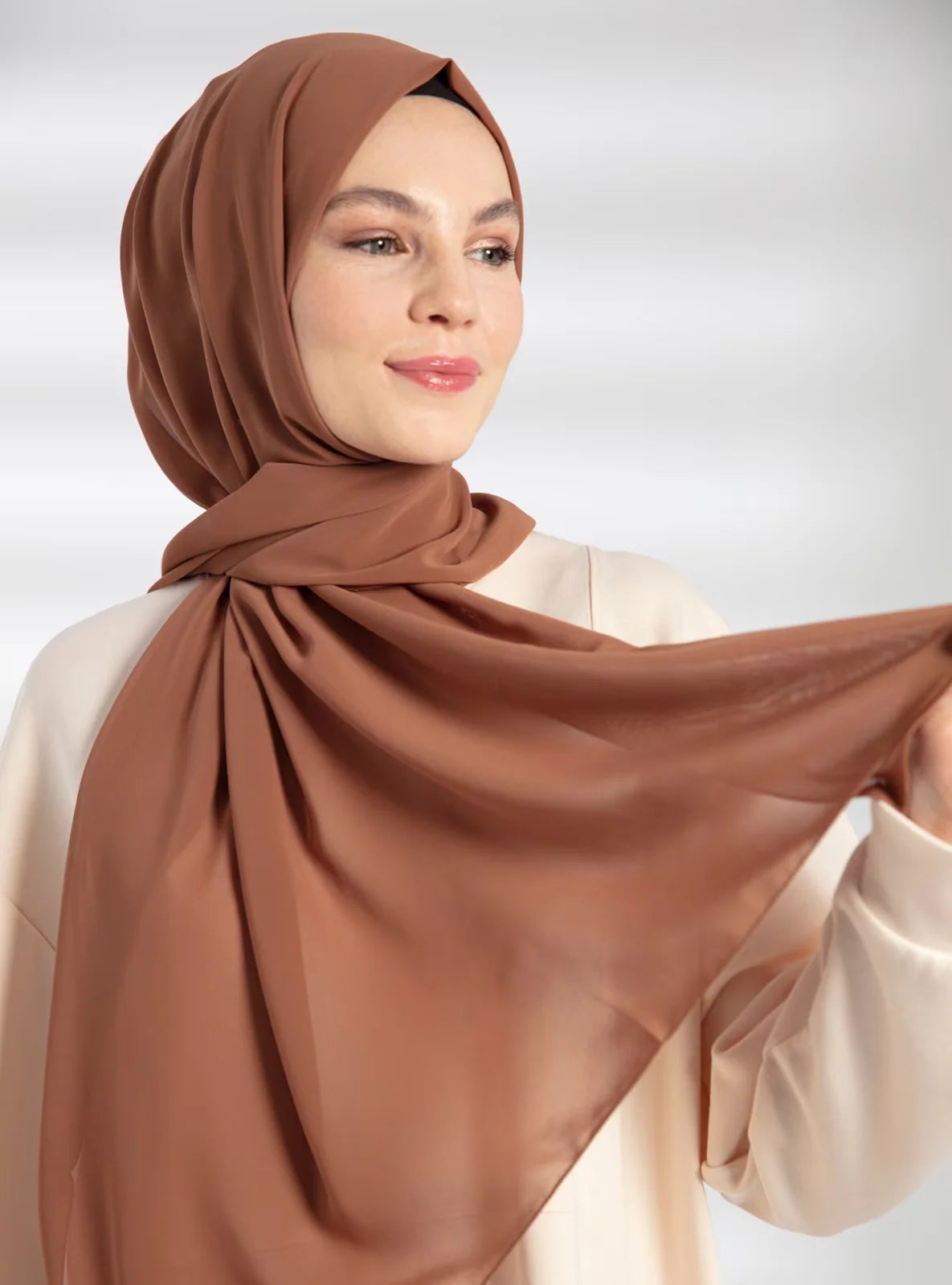 Elegance Chiffon Hijab Set - Shades of Brown