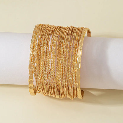 Metal Chain Geometric Cuff Bracelet