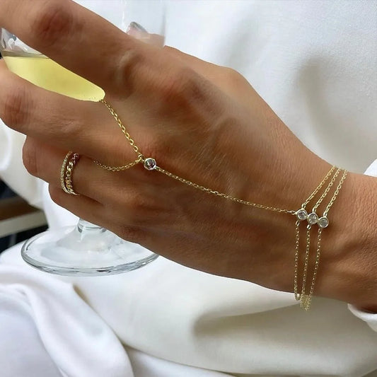 Gold Hand Chain Bracelet