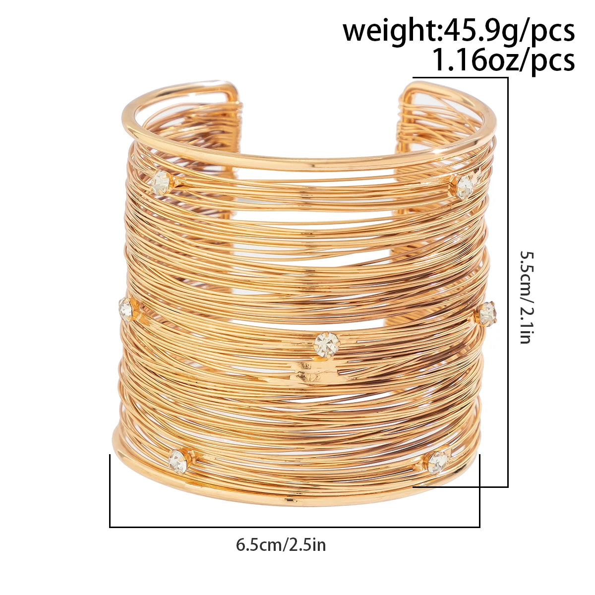 Multilayer Metal Wire Cuff Bracelet