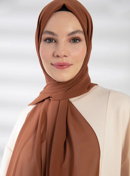 Elegance Chiffon Hijab Set - Shades of Brown