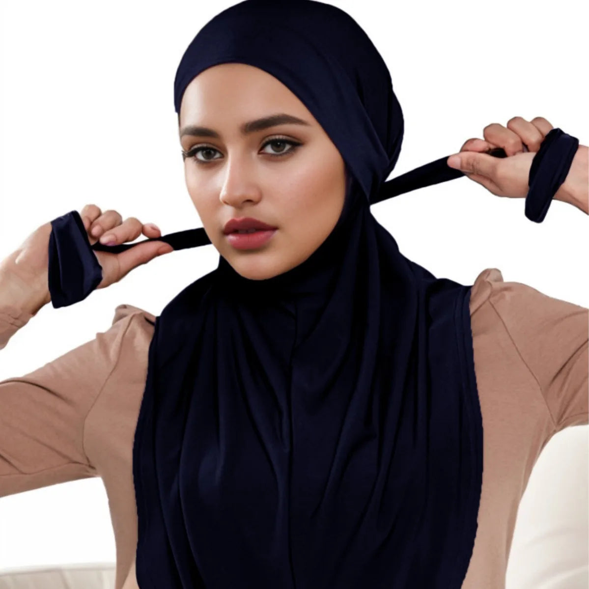 Breathable Ironless Instant Hijab with Face Mask